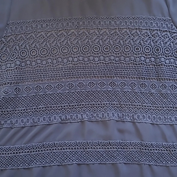 Ann Taylor Navy Sheer Short Sleeve Blouse with Crochet Details - Size XXL - Picture 4 of 7